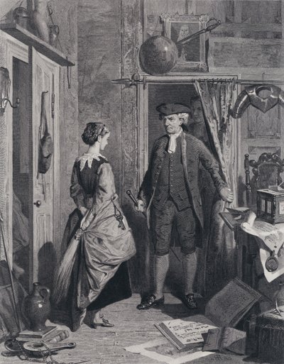Antikvaren og Lovel kommer inn i Sanctum (gravering) av Robert (after) Herdman