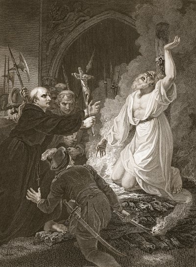 The Martyrdom of Archbishop Cranmer, gravert av W. Bromley, illustrasjon fra David Humes 