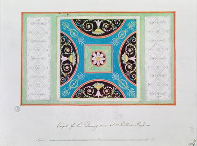 Teppedesign for salongen, Shelburne House av Robert Adam