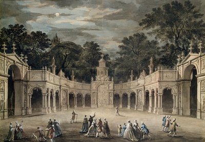 The Illuminations at Buckingham House for kong George IIIs fødselsdag, 4. juni 1783 (penn og wc) av Robert Adam