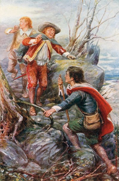Christian møter fryktsomme på høyden Vanskelighetsgrad (fargelitografi) av Robert Ambrose (after) Dudley