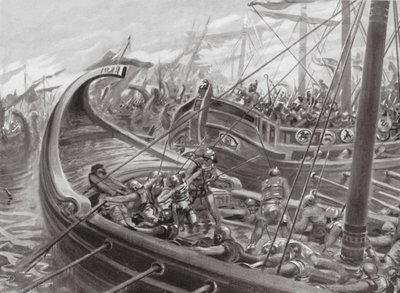 Den fokaiske flåten beseirer karthagerne (lito) av Robert Ambrose Dudley