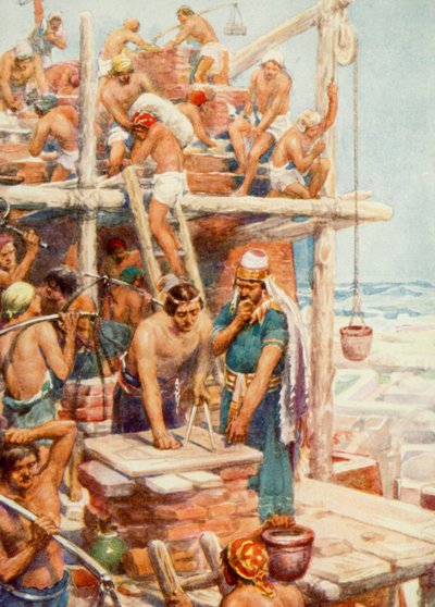 Babelstårnet (litho i farge) av Robert Ambrose Dudley