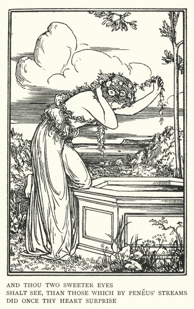 Og du to søtere øyne, skal se, enn de som ved Peneus-strømmer, en gang overrasket ditt hjerte (litho) av Robert Anning Bell