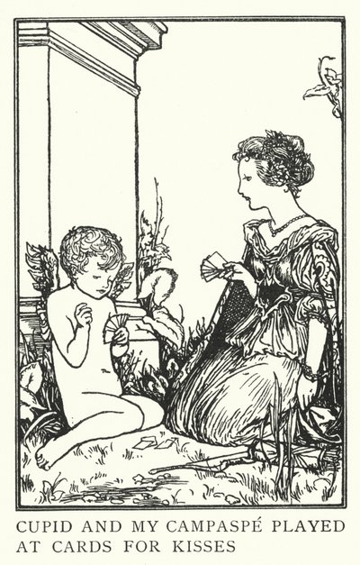 Cupid og min Campaspe spilte på kort for kyss (litho) av Robert Anning Bell