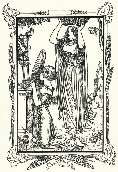 Illustrasjon for dikt av John Keats (litho) av Robert Anning Bell