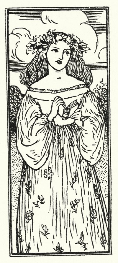 Illustrasjon for dikt av John Keats (litho) av Robert Anning Bell