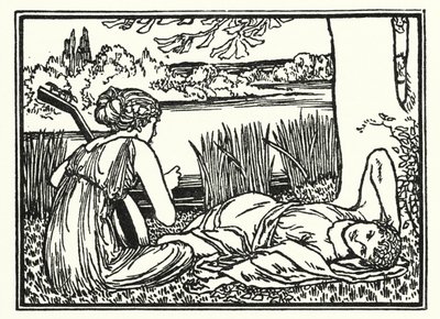 Illustrasjon for dikt av John Keats: Endymion (litho) av Robert Anning Bell