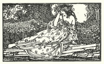 Illustrasjon for dikt av John Keats: Fragment of an Ode to Maia (litho) av Robert Anning Bell