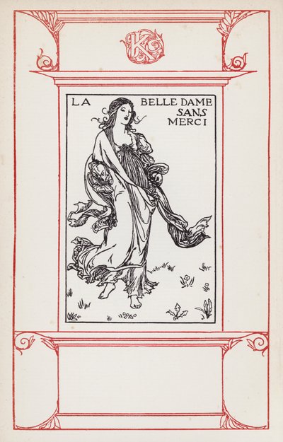 Illustrasjon for dikt av John Keats: La Belle Dame Sans Merci (litho) av Robert Anning Bell