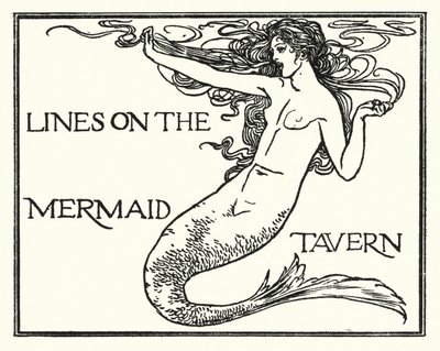 Illustrasjon for dikt av John Keats: Lines on the Mermaid Tavern (litho) av Robert Anning Bell