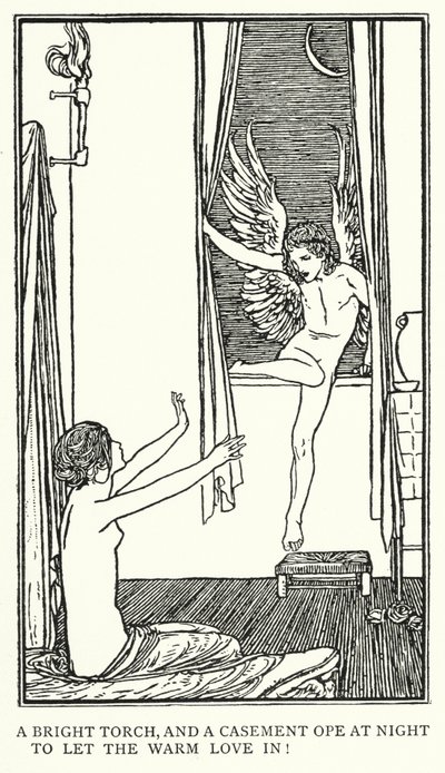 Illustrasjon for dikt av John Keats: Ode To Psyche (litho) av Robert Anning Bell
