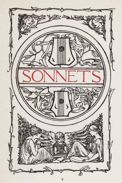 Illustrasjon for dikt av John Keats: Sonnets (litho) av Robert Anning Bell