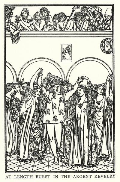 Illustrasjon for dikt av John Keats: The Eve of St Agnes (litho) av Robert Anning Bell