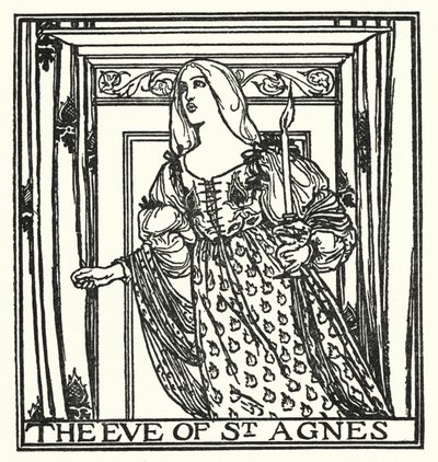 Illustrasjon for dikt av John Keats: The Eve of St Agnes (litho) av Robert Anning Bell