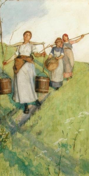 Returning Home - The Milkmaids av Robert Anning Bell