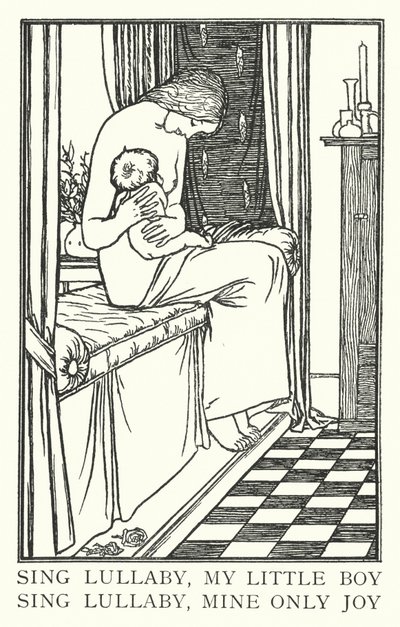 Syng vuggesang, min lille gutt, syng vuggevise, min eneste glede (litho) av Robert Anning Bell