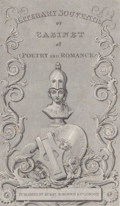 Handelskort for litterær suvenir, 1800-tallet. av Robert Baker