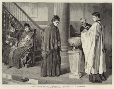 En dåp i kapellet på Foundling Hospital av Robert Barnes