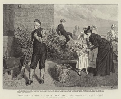 Innocence and Crime, en scene i hagen til straffedømte fengselet i Portland av Robert Barnes