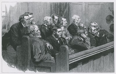 Skisser i Royal Courts of Justice: En felles jury av Robert Barnes