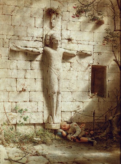 Ved Romsey Abbey, 1899 av Robert Bateman