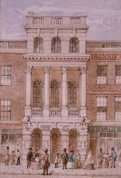 City of London Theatre, Bishopsgate av Robert Blemell (attr. to) Schnebbelie