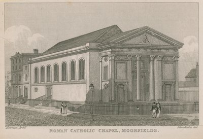 Romersk-katolske kapell i Moorfields av Robert Blemell Schnebbelie