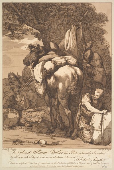 Pakkehest med soldater, 23. juni 1784. av Robert Blyth