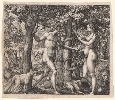 Adam og Eva, sent på 1500-tallet. av Robert Boissard