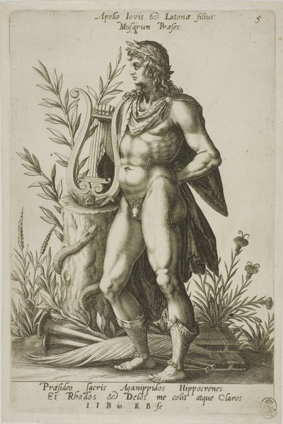Apollo, plate 5 fra Parnassus Biceps av Robert Boissard