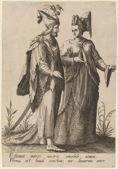 De påvirker oppførselen til en kone..., 1597. av Robert Boissard