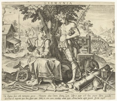 Tyskland Germania (tittel på objekt) Allegorier over europeiske land (serietittel) av Robert Bossart