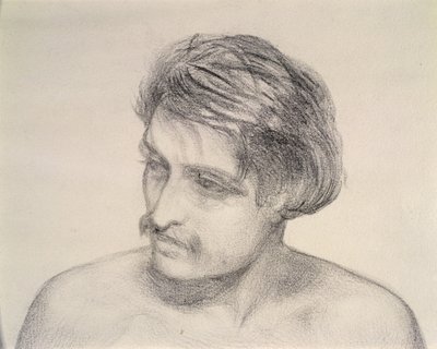 Studie av en manns hode (blyant på papir) av Robert Braithwaite Martineau