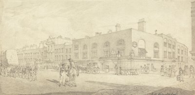 The Strand med Astley's Theatre av Robert Bremmel Schnebbelie