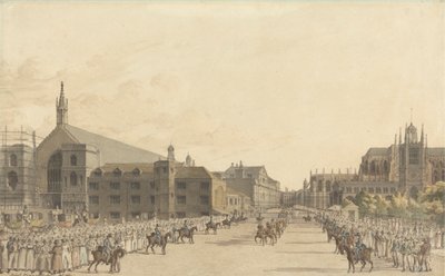 Westminster, under dronning Carolines rettssak av Robert Bremmel Schnebbelie