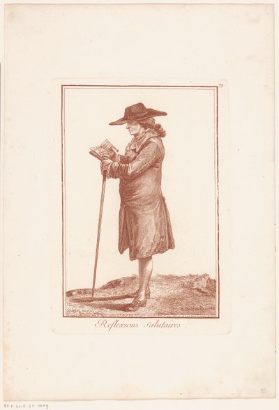 Eenzame overpeinzingen Hilsende refleksjoner (tittel på objekt) Figurstudier (serietittel) Imagination Exercises of Different Characters and Human Forms ((...)) Suite 1 (serietittel) av Robert Brichet