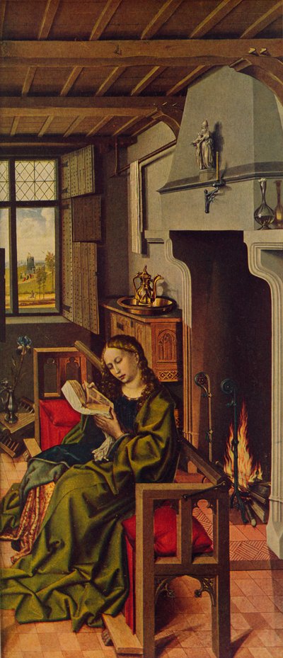 Altertavlevinge Santa Barbara, 1438, c1934 av Robert Campin