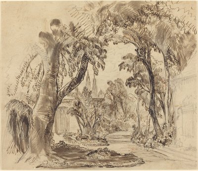 En trekantet hagesti (foreløpig skisse for "Sleeping Beauty and the Beast"?) av Robert Caney