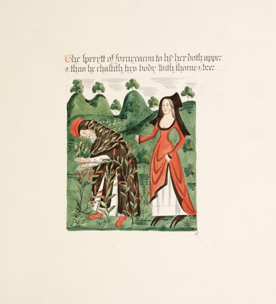 Ms. New Coll 380, f40r. Antikvitetene til Cathedral Church of Saint Mary, Carlisle, tegnet av Robert Carlile, 1795 (penn og blekk og wc på papir) av Robert Carlile