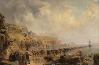 Landing the Shore End of the Atlantic Cable, 1866. av Robert Charles Dudley