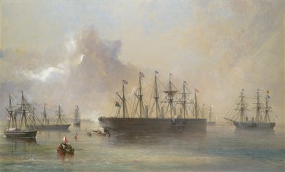 Atlantic Telegraph Cable Fleet samlet ved Berehaven Southwest Coast of Ireland ..., 1866. av Robert Charles Dudley