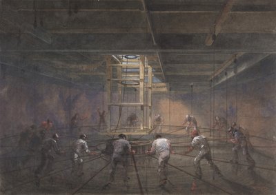 Utsikt over interiøret til en av tankene om bord på Great Eastern, 1865-66. av Robert Charles Dudley