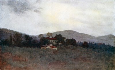 En studie av toskanske olivenhager (fargelitografi) av Robert Charles Goff