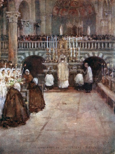 Første nattverd for barna i Fiesole (fargelitografi) av Robert Charles Goff