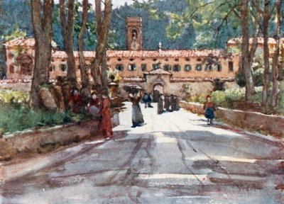 Det gamle klosteret i Vallombrosa (fargelitografi) av Robert Charles Goff