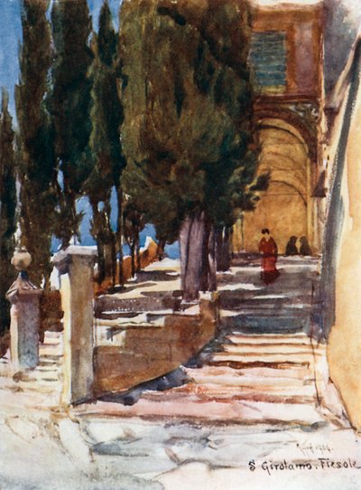 Trappene til San Girolamo-klosteret (fargelitografi) av Robert Charles Goff