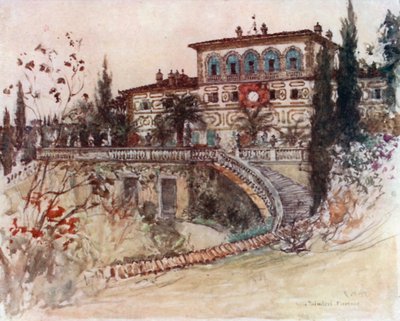 Villa Palmieri (fargelitografi) av Robert Charles Goff