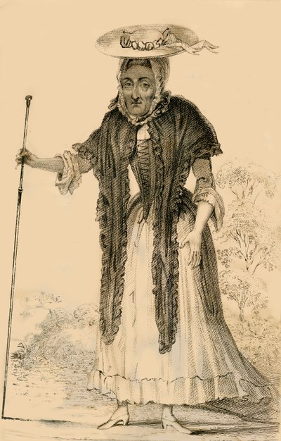 Jane Lewson, bemerkelsesverdig for sin alder og særegenheter, 1821. av Robert Cooper