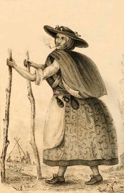 Jenny Darney, en bemerkelsesverdig karakter i Cumberland, 1821. av Robert Cooper